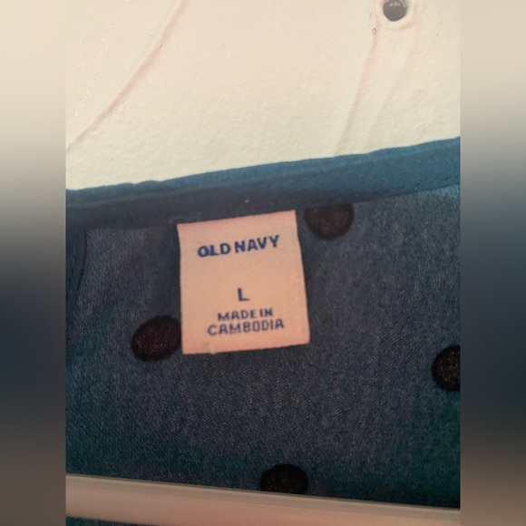 Greenish, navy, black, polkadotted, short dress Size large brand, Old Navy - Picture 3 of 5